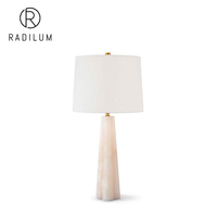 Lampe de table de luxe, décoration moderne de chambre à coucher, villa, albâtre, cuivre, lin, LED, certification UL CE, lampe de table en albâtre Crabtree