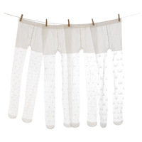 Collants Jacquard Blancs Mignons Résistants aux Déchirures Respirants Fins Transparents à Petits Pois Dentelle Tricotée
