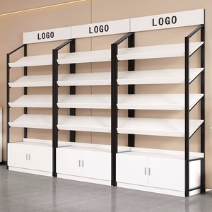 Estantería de góndola de estilo moderno, estantes de góndola individuales de doble cara, estantes de supermercado, estantes de exhibición de <span class=keywords><strong>Metal</strong></span> de madera para supermercado - Product Image 3