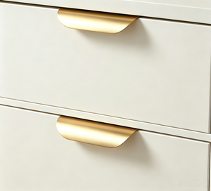 Tiroir en laiton à bord court antique Poignée de tirage Cuisine Chambre à coucher Meuble d'armoire Poignée incurvée - Product Image 3