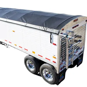 捕集器型固体乙烯基卷防水布套件末端自卸拖车标准可伸缩防水布