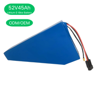 Batterie Li-ion triangulaire personnalisée 36V 48V 52V 54V 60V 20Ah 30Ah 45Ah pour vélo électrique, cellules 21700, OEM ODM