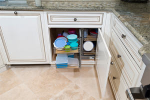 מייפל ארונות להרכבה עצמית זכוכית כהה אגוז אירופאי מטבח ארון קלאסי עם עץ - Product Image 4