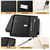 Ensemble cadeau de bloc-notes en cuir PU A5 avec logo personnalisé et stylo, coffret cadeau d'entreprise, recharge incluse, vente en gros OEM