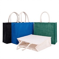 Sacs fourre-tout en jute durables en gros avec logo imprimé, options multi-tailles en stock pour le shopping et les cadeaux