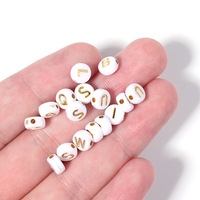 100 pièces 7mm Lâche Acrylique Perles Bijoux Accessoires En Plastique Alphabet BRICOLAGE Bijoux Bracelet Oblat Or Blanc Acrylique Perles de Lettre