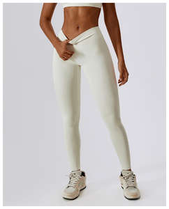 Mallas ecológicas de cintura alta recicladas de LICRA personalizadas, pantalones de yoga, mallas de gimnasio - Product Image 2