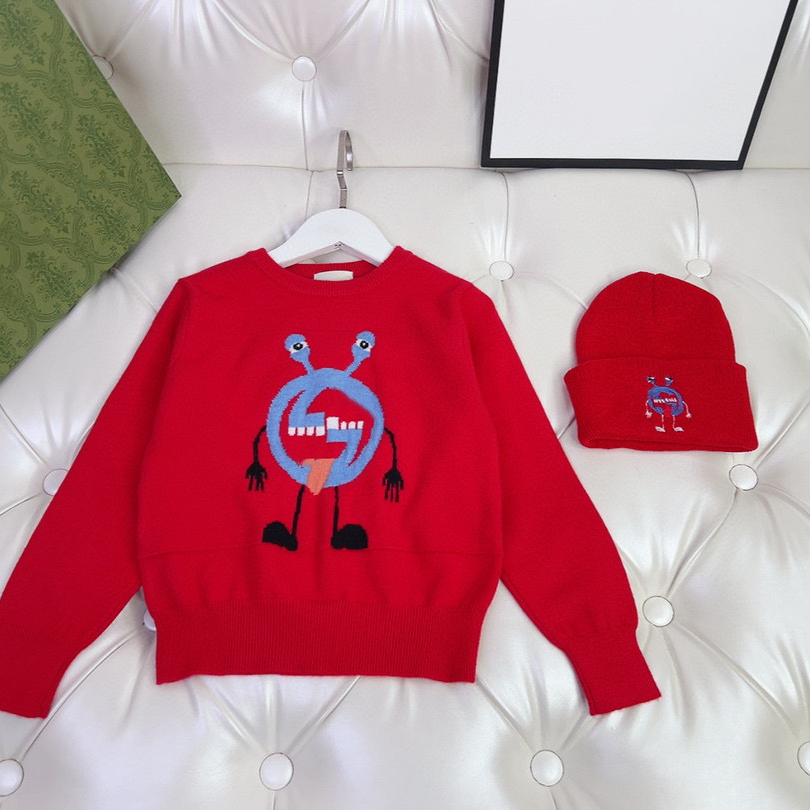 Luxury Children's Clothing Christmas Red Girls' Sweater