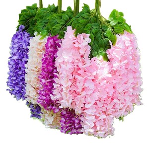 Fleurs artificielles Gian Wisteria en plastique et soie, décorations de plafond pour mariage, extérieur et décoration intérieure - Product Image 5