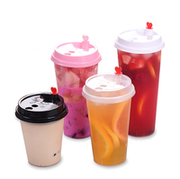 Gobelet jetable personnalisé avec logo, en plastique PP/PET, en forme de U, 16 oz, avec couvercle, pour boissons froides/chaudes (thé au lait, café, jus de fruits)