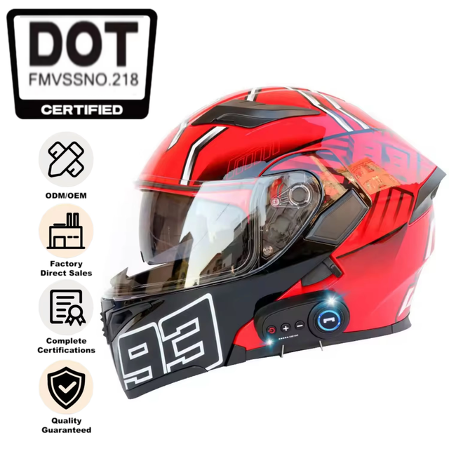 Professional Modular Motorcycle Helmet Built-in Dual Visor DOT Certified Flip up Motorcycle Helmet with Removable Washable Liner