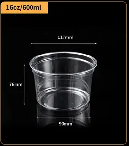 PET Deli Cups 8oz 12oz 16oz 24oz 32oz Transparent Food Container Plastic Cups With Lids