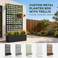 Jardinière galvanisée thermolaquée avec grille de treillis pour plantes grimpantes, idéale pour patio, balcon, centre de jardinage, vente au détail et projets paysagers