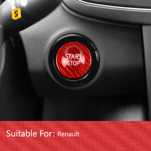 Cubierta de botón de arranque y parada de carbono Shasha, accesorios interiores de fibra de carbono Real, decoración para <span class=keywords><strong>Renault</strong></span> Koleo Corega 2016 + - Product Image 6