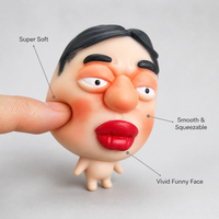 Jouets Squishy Anti-Stress Drôles Personnages Amusants Super Doux Lisses Mat à Grand Nez et Lèvres pour Bureau