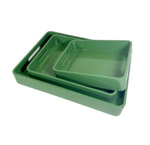Elegante Bandeja de Laca Esmeralda Hecha a Mano, Bandejas Decorativas de Alto Brillo para Servir en la Sala de Estar, Oficina y Decoración del Hogar - Product Image 1