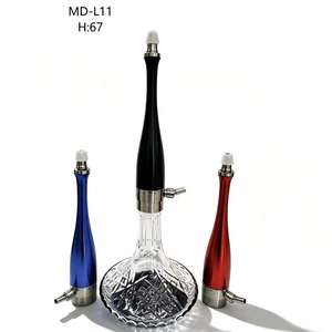 Modern Glass <b>Hookah</b> Set Aluminum Hose Smoking <b>Pipe</b> 67 cm Portable Water <b>Pipe</b> for Lounge and Retail - Product Image 1