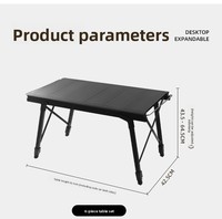 Mesa Plegable de Aleación de Aluminio Ajustable en Altura, Estilo Glamping, Portátil, Multifuncional, Expandible, para Viajes y Campamento