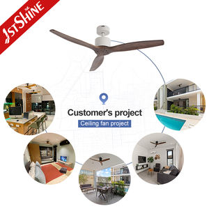 1stshine Ventilateur de plafond 52 pouces pales en bois massif Moteur CC Ventilateur de plafond à haut débit d'air avec contrôle intelligent - Product Image 5