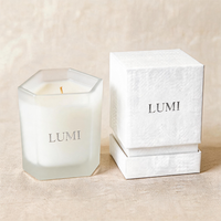Bouteilles de bougies de luxe en gros, style nordique, personnalisées, uniques, pots à bougies vides ambrés de 8 oz, récipients pour la fabrication de bougies avec boîte personnalisée