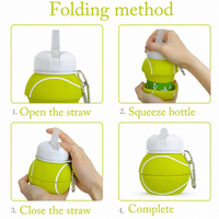 Bouteilles d'eau pliables en silicone pour le golf, le football, le basketball et le tennis, 18,5 oz (550 ml)