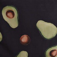 Polyester coton rayonne hydrofuge anti-éclaboussures résistant aux taches avocat imprimé nappe noire salle à manger nappe Rectangle