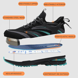 Zapatos de seguridad de trabajo informales con suela <span class=keywords><strong>MD</strong></span> antiaplastamiento, antipinchazos, resistentes al desgaste, transpirables y ligeros - Product Image 4