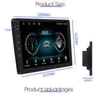 Radio para Auto Android Universal de 9/10 Pulgadas con Cámara, 4+64G, FM Estéreo, GPS, Netflix, Carplay, Android Auto