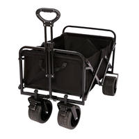 Chariot de camping pliable multifonctionnel avec table intégrée, grande capacité, roues tout-terrain, chariot utilitaire pour la plage et les activités de plein air