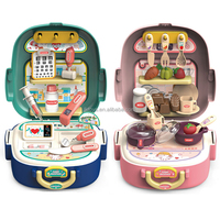 Lucky Toys enfants jeu de rôle maison jeu 2 en 1 éducatif Mini sac à dos en plastique ensemble d'outils médicaux Kit de cuisine jouets pour enfants
