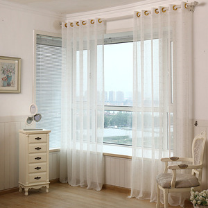 Cortinas transparentes de lino blanco francés <span class=keywords><strong>Amazon</strong></span> Comercio exterior transfronterizo Personalización de productos terminados transparentes - Product Image 1