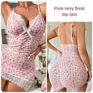 Pijamas Nuevas al por Mayor, Conjunto de Lencería Sexy de Verano con Tirantes y Falda Midi, Vestidos de Tentación para Mujer - Product Image 5