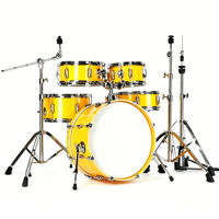 Kit de batterie métallique professionnel cinq pièces avec cymbales, matériel réglable pleine taille, couleur personnalisée pour adultes et adolescents, ensemble d'entraînement