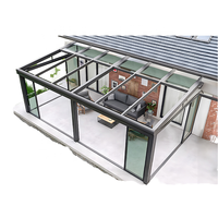 Véranda de luxe extérieure en verre avec fenêtres, serre de jardin à cadre en aluminium, serre de culture intérieure, véranda préfabriquée en aluminium