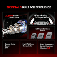 Volant de course de jeu à entraînement direct PXN V10 Pro avec moteur servo 3,2 Nm, pédales et levier de vitesses pour Xbox, PS4, PS5, PC