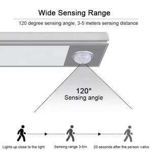 Luz Nocturna LED Moderna de 5V con Sensor de Movimiento, Funciona con Batería, para Cocina, Armario, Pasillo, Dormitorio, Escalera, Iluminación de Gabinetes, Aluminio - Product Image 3