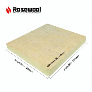 Placa de lã de basalto de absorção acústica, 60/80/100kg/m3 1200*600*100mm, isolamento de lã