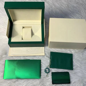 Caja de almacenamiento de relojes de lujo personalizada, de madera verde y cuero, con 12/24 ranuras, embalaje vacío con logotipo OEM para hombre, ideal para regalo. - Product Image 5