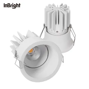 防眩光可调嵌入式IP65发光二极管筒灯12W 15W COB天花板可调光反射器筒灯