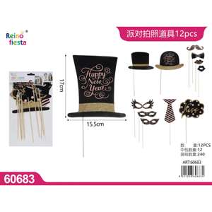 12 pezzi personalizzabili per la cabina fotografica per feste Set di oggetti di scena per la laurea di Capodanno di Natale eventi di celebrazioni di Ramadan Diwali - Product Image 1