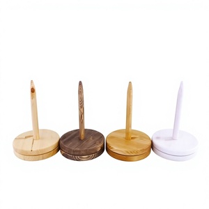 Soporte Redondo de Madera Ecológico y Portátil para Hilos, con Doble Eje, para Tejer y Hacer Ganchillo - Product Image 2