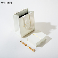 WEIMEI colore personalizzato Eco nuovo Design libro forma di orecchino collana confezione regalo gioielli bianco scatole di carta con Logo