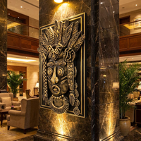 Panneau en bronze ethnique en relief - Personnalisez votre espace avec des motifs indigènes artisanaux et un montage professionnel