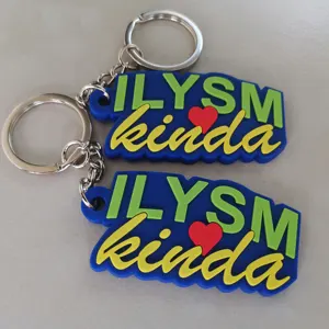 Custom Rubber 2D Soft Pvc Keychain Plastic Customized Name Keychain Pvc Rubber Key Chain