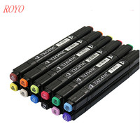 Offre Spéciale Touchfive T5- 36 couleurs Marqueurs Stylos Marqueur Permanent Marqueur à Base D'alcool Ensemble
