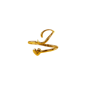 Fashion <b>Rings</b> 316L Stainless Steel PVD Gold Plating Heart Design Adjustable For Women - Product Image 2