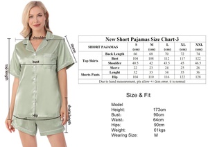 Envío rápido gran oferta 21 colores Pjs verano ropa de dormir seda satén Pijamas de novia conjunto Sexy ropa de dormir lujo Pijamas cortos - Product Image 5