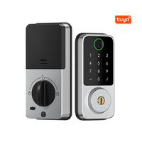 Cerradura Inteligente para Puerta con WiFi Tuya, Estándar Estadounidense, con Huella Dactilar, Código Digital, Color Negro, para Puerta Principal, Sin Llave, Electrónica