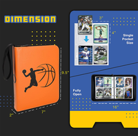 Sammelkarten binder Basketball-Trage tasche mit 50 Premium 4-Taschenlaken Aufbewahrung sbuch mit 3 Ringen für bis zu Karten