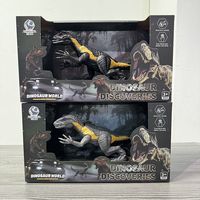 Ensemble de jouets de dinosaures réalistes HTL avec sons rugissants et articulations mobiles, jouet de dinosaure avec camion et figurine Dino World pour enfants